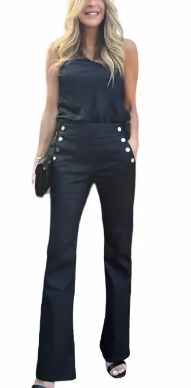 Women's Tight Trousers with Elastic Waistband in Black for Easy and Comfortable WearEllen Pants In Black Stripe Women's Tight Trousers with Elastic Waistband in Black for Easy and Comfortable WearEllen Pants In Black Stripe