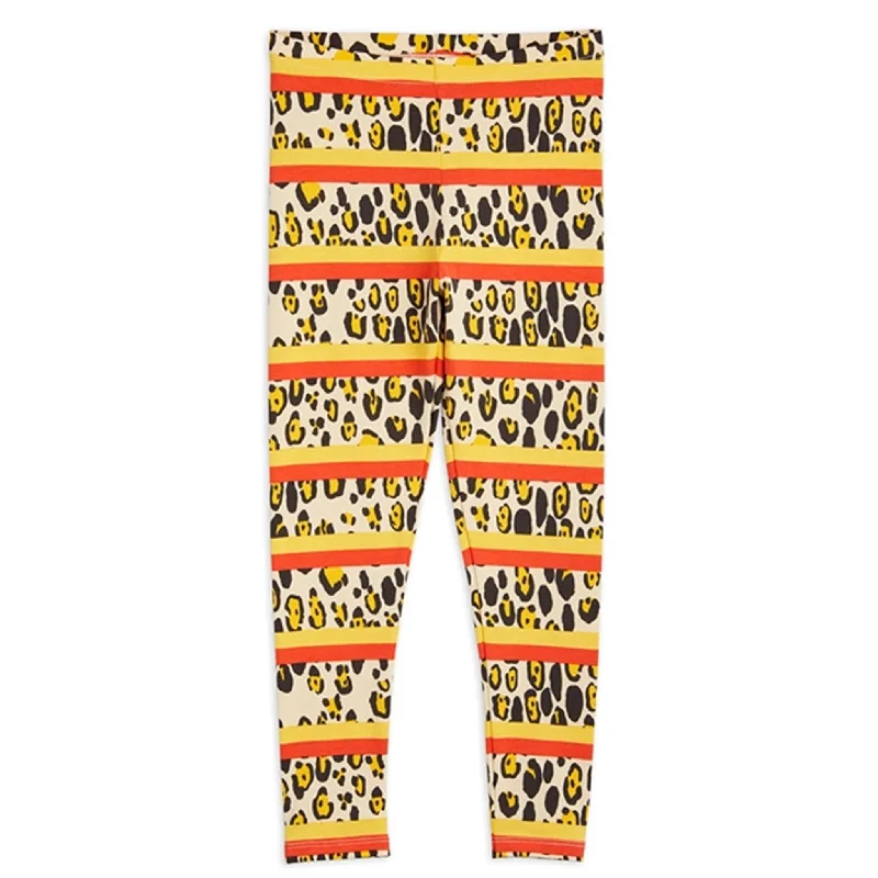 Women's Fleece - Lined Tight Trousers in Dark Blue for Warmth in Cold WeatherMini Rodini Multi Leopard Stripe Aop Leggings Women's Fleece - Lined Tight Trousers in Dark Blue for Warmth in Cold WeatherMini Rodini Multi Leopard Stripe Aop Leggings