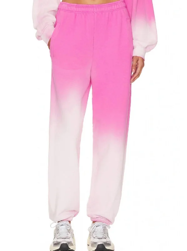 Women's High - Waisted Tight Trousers with Side Slits in Beige for a Trendy LookOmbre Sweatpants In Flamingo Ombre Women's High - Waisted Tight Trousers with Side Slits in Beige for a Trendy LookOmbre Sweatpants In Flamingo Ombre
