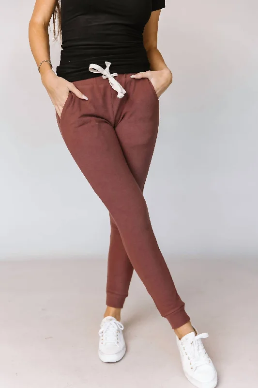 Plus Size Women's Printed Tight Trousers in Floral Patterns for a Spring - Inspired OutfitPerformance Fleece Joggers In Mahogany Plus Size Women's Printed Tight Trousers in Floral Patterns for a Spring - Inspired OutfitPerformance Fleece Joggers In Mahogany