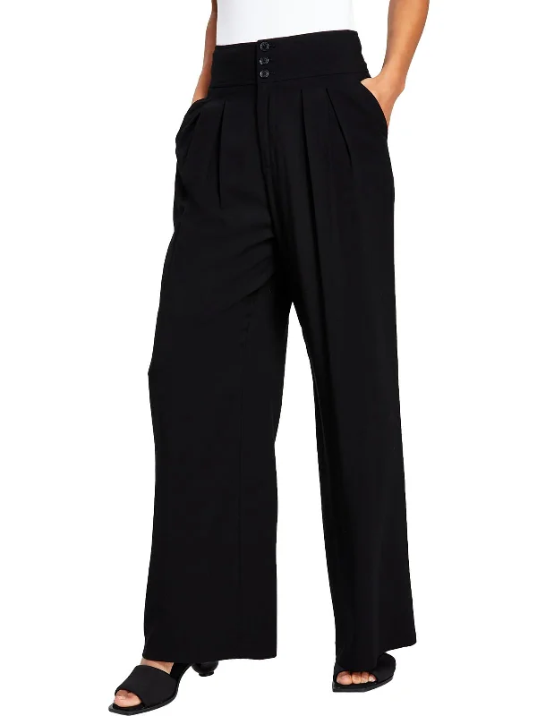 Women's Fleece - Lined Tight Trousers in Dark Blue for Warmth in Cold WeatherPetites Womens Pleated Rayon Wide Leg Pants Women's Fleece - Lined Tight Trousers in Dark Blue for Warmth in Cold WeatherPetites Womens Pleated Rayon Wide Leg Pants