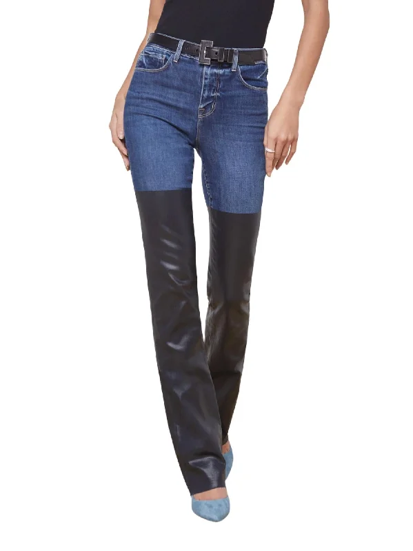 Women's Fleece - Lined Tight Trousers in Dark Blue for Warmth in Cold WeatherRuth High Rise Straight Jean In Magnolia/black Women's Fleece - Lined Tight Trousers in Dark Blue for Warmth in Cold WeatherRuth High Rise Straight Jean In Magnolia/black