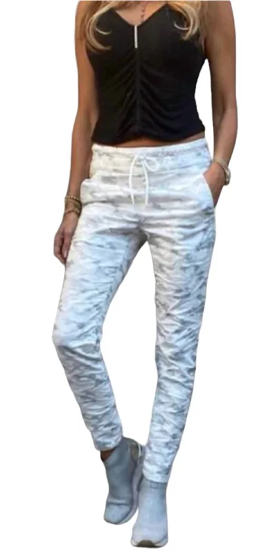 Plus Size Women's Stretch Cotton Tight Trousers in Navy for Comfortable Everyday WearShely Jogger Pants In White Camo Plus Size Women's Stretch Cotton Tight Trousers in Navy for Comfortable Everyday WearShely Jogger Pants In White Camo