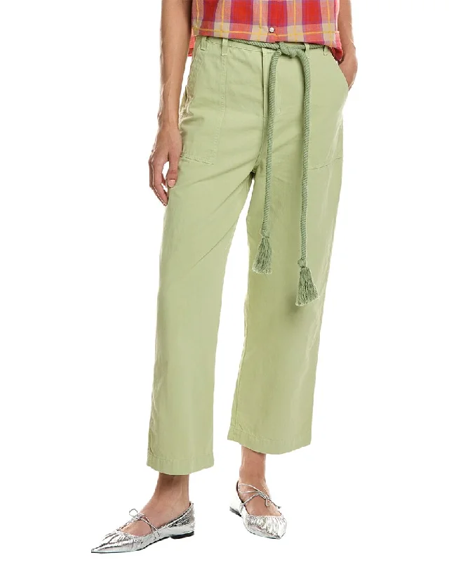 Women's High - Waisted Tight Trousers with Side Slits in Beige for a Trendy LookTHE GREAT The Voyager Pant Women's High - Waisted Tight Trousers with Side Slits in Beige for a Trendy LookTHE GREAT The Voyager Pant
