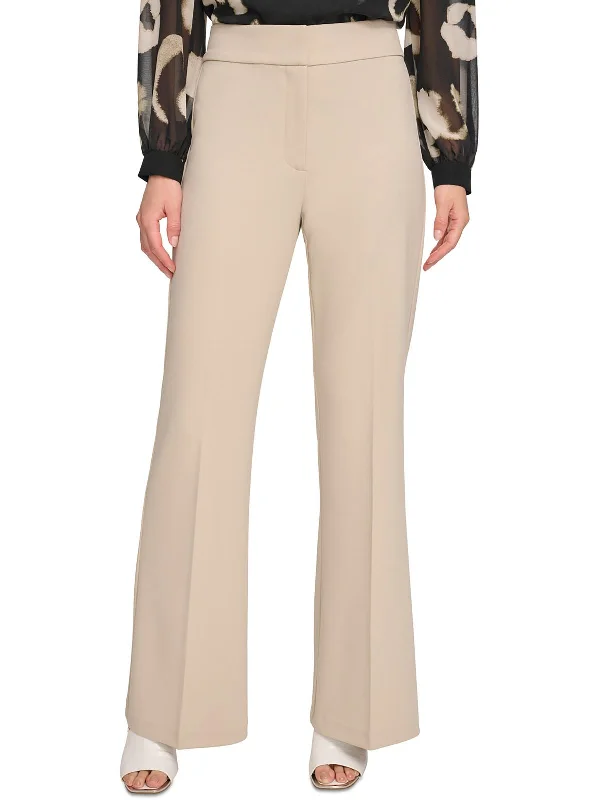 Women's Tight Trousers with Elastic Waistband in Black for Easy and Comfortable WearWomens High-Waist Polyester Wide Leg Pants Women's Tight Trousers with Elastic Waistband in Black for Easy and Comfortable WearWomens High-Waist Polyester Wide Leg Pants