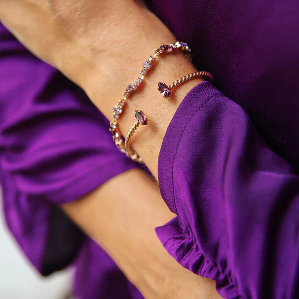 Cable - Knit Women Sweater with Intricate PatternsCaroline Svedbom Petite Navette Bracelet - Gold Iris Cable - Knit Women Sweater with Intricate PatternsCaroline Svedbom Petite Navette Bracelet - Gold Iris