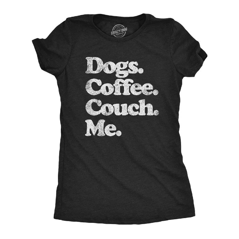 Crop Top Women T Shirt to Pair with High - Waisted BottomsDogs Coffee Couch Me Women's T Shirt Crop Top Women T Shirt to Pair with High - Waisted BottomsDogs Coffee Couch Me Women's T Shirt