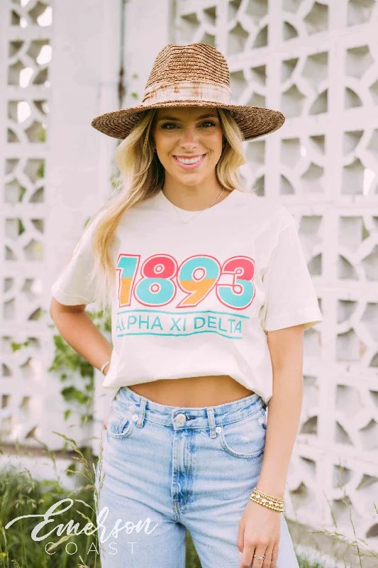 Plus Size Women T Shirt for a Comfortable and Flattering FitColorful Alpha Xi Delta 1893 Recruitment Tee Plus Size Women T Shirt for a Comfortable and Flattering FitColorful Alpha Xi Delta 1893 Recruitment Tee