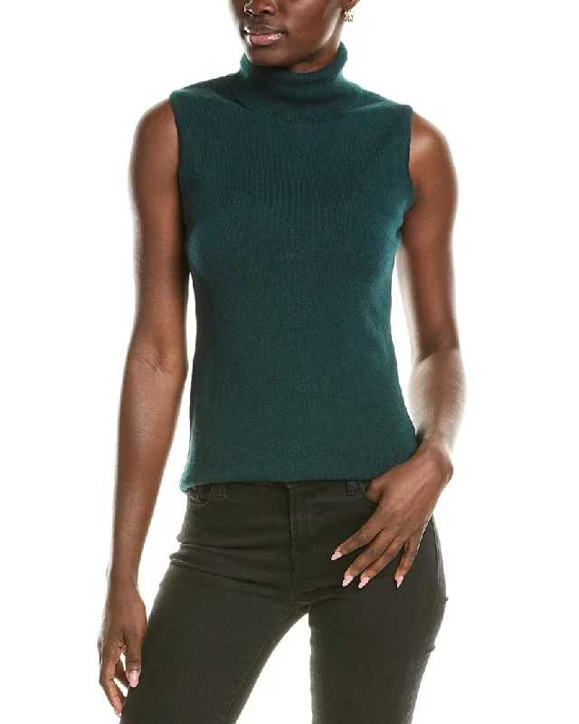 Button - Down Women Sweater for a Versatile LookForte Cashmere Sleeveless Turtleneck Cashmere Sweater Button - Down Women Sweater for a Versatile LookForte Cashmere Sleeveless Turtleneck Cashmere Sweater
