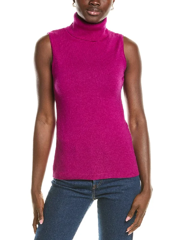 Long - Sleeve Women Sweater with Ribbed CuffsForte Cashmere Sleeveless Turtleneck Cashmere Sweater Long - Sleeve Women Sweater with Ribbed CuffsForte Cashmere Sleeveless Turtleneck Cashmere Sweater