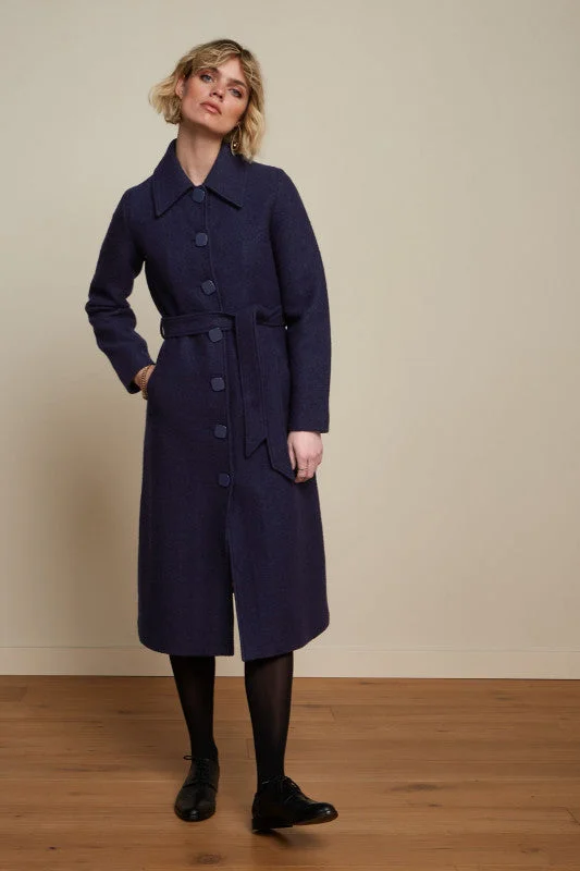 Cable - Knit Women Sweater with Intricate PatternsKING LOUIE Ink Blue Arabella Coat Kennedy Cable - Knit Women Sweater with Intricate PatternsKING LOUIE Ink Blue Arabella Coat Kennedy