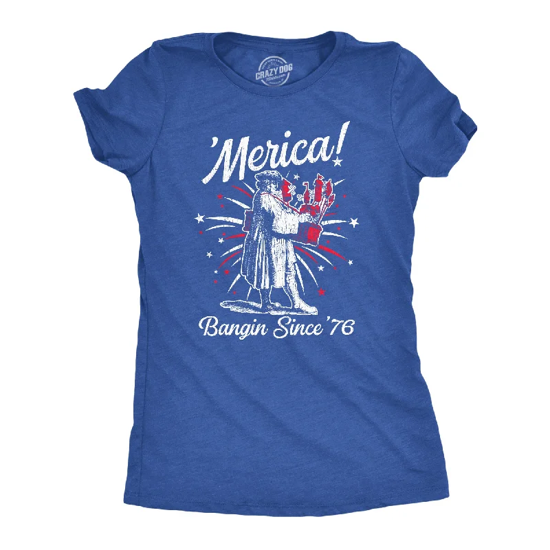 V - Neck Women T Shirt to Enhance the NecklineMerica Banging Since 76 Women's T Shirt V - Neck Women T Shirt to Enhance the NecklineMerica Banging Since 76 Women's T Shirt
