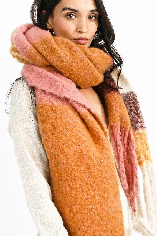 Mock - Neck Women Sweater for a Modern TwistMolly Bracken Multi Coloured Long Knitted Scarf Mock - Neck Women Sweater for a Modern TwistMolly Bracken Multi Coloured Long Knitted Scarf