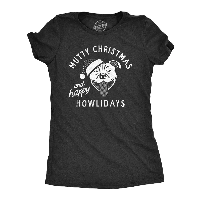 Plus Size Women T Shirt for a Comfortable and Flattering FitMutty Christmas And Happy Howlidays Women's T Shirt Plus Size Women T Shirt for a Comfortable and Flattering FitMutty Christmas And Happy Howlidays Women's T Shirt