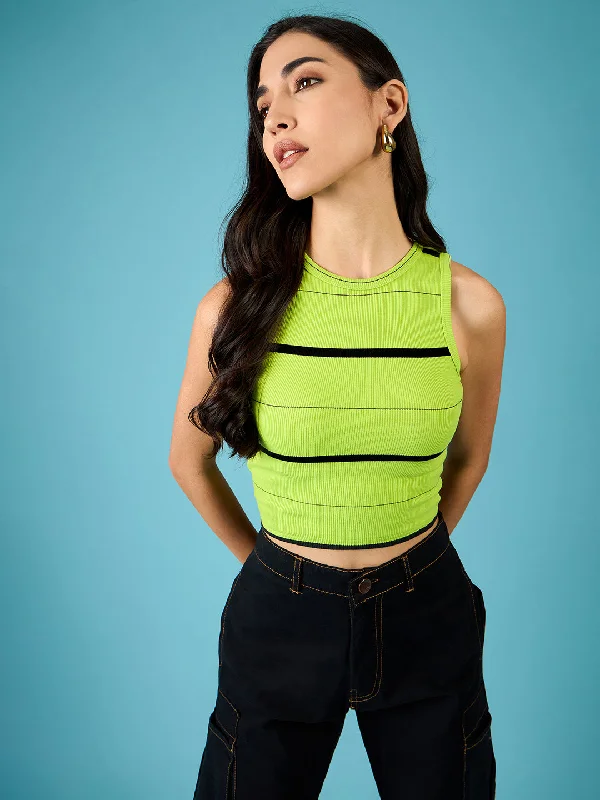 Embroidered Women T Shirt with Intricate DetailsStretchable Ribbed Sleeveless Crop Top Embroidered Women T Shirt with Intricate DetailsStretchable Ribbed Sleeveless Crop Top