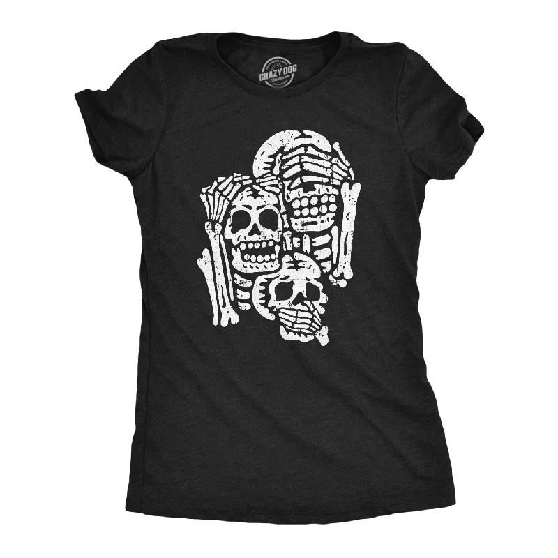Puff Sleeve Women T Shirt for a Fashion - Forward LookThree Wise Skeletons Women's T Shirt Puff Sleeve Women T Shirt for a Fashion - Forward LookThree Wise Skeletons Women's T Shirt