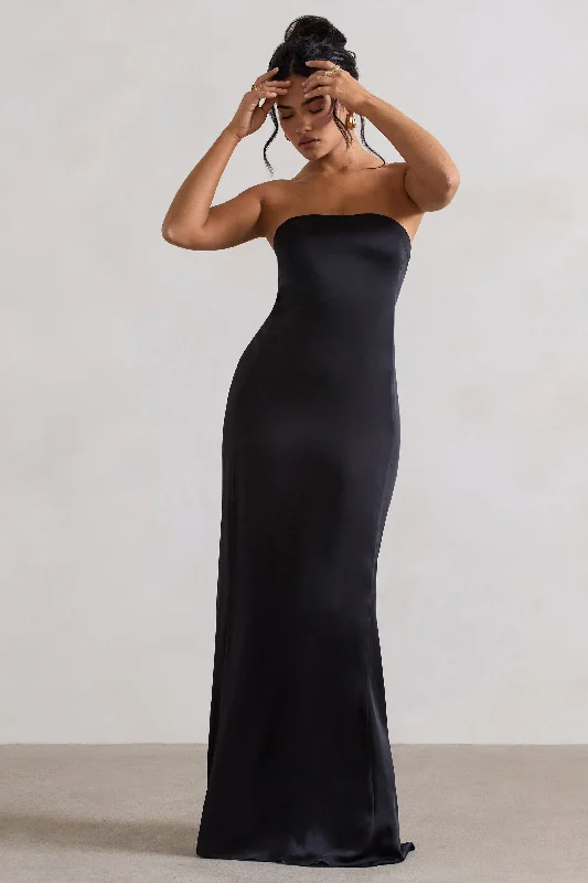 Wrap - Style Women Dress with Adjustable Fit for All Body TypesWrap - Style Women Dress with Adjustable Fit for All Body TypesAzra | Black Satin Bandeau Maxi Dress Wrap - Style Women Dress with Adjustable Fit for All Body TypesWrap - Style Women Dress with Adjustable Fit for All Body TypesAzra | Black Satin Bandeau Maxi Dress