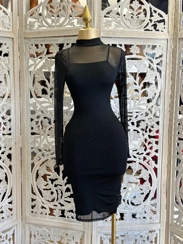 Mermaid - Style Women Dress with a Fitted Silhouette for Special OccasionsMermaid - Style Women Dress with a Fitted Silhouette for Special OccasionsBlack Mesh Mock Neck Midi Dress Mermaid - Style Women Dress with a Fitted Silhouette for Special OccasionsMermaid - Style Women Dress with a Fitted Silhouette for Special OccasionsBlack Mesh Mock Neck Midi Dress