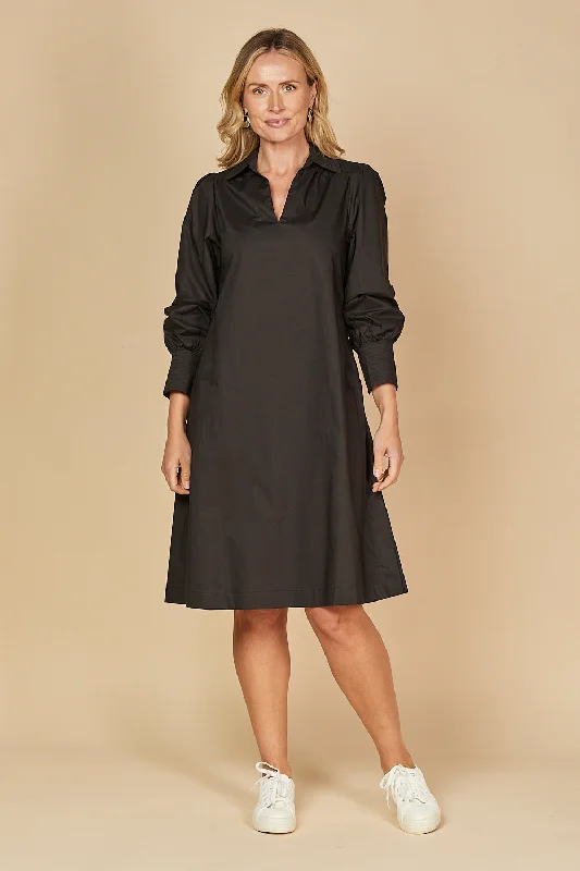 Mermaid - Style Women Dress with a Fitted Silhouette for Special OccasionsMermaid - Style Women Dress with a Fitted Silhouette for Special OccasionsBlaine Collared Poplin Dress in Black Mermaid - Style Women Dress with a Fitted Silhouette for Special OccasionsMermaid - Style Women Dress with a Fitted Silhouette for Special OccasionsBlaine Collared Poplin Dress in Black
