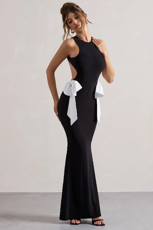 Sheath Women Dress with a Tailored Fit for a Professional LookSheath Women Dress with a Tailored Fit for a Professional LookBy Your Side | Black Cut-Out Split Maxi Dress With Bows Sheath Women Dress with a Tailored Fit for a Professional LookSheath Women Dress with a Tailored Fit for a Professional LookBy Your Side | Black Cut-Out Split Maxi Dress With Bows