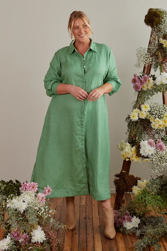 Plus Size Women Dress with a Flattering A - Line Cut for Comfort and StylePlus Size Women Dress with a Flattering A - Line Cut for Comfort and StyleGracie Long Sleeve Linen Dress in Jadesheen Plus Size Women Dress with a Flattering A - Line Cut for Comfort and StylePlus Size Women Dress with a Flattering A - Line Cut for Comfort and StyleGracie Long Sleeve Linen Dress in Jadesheen