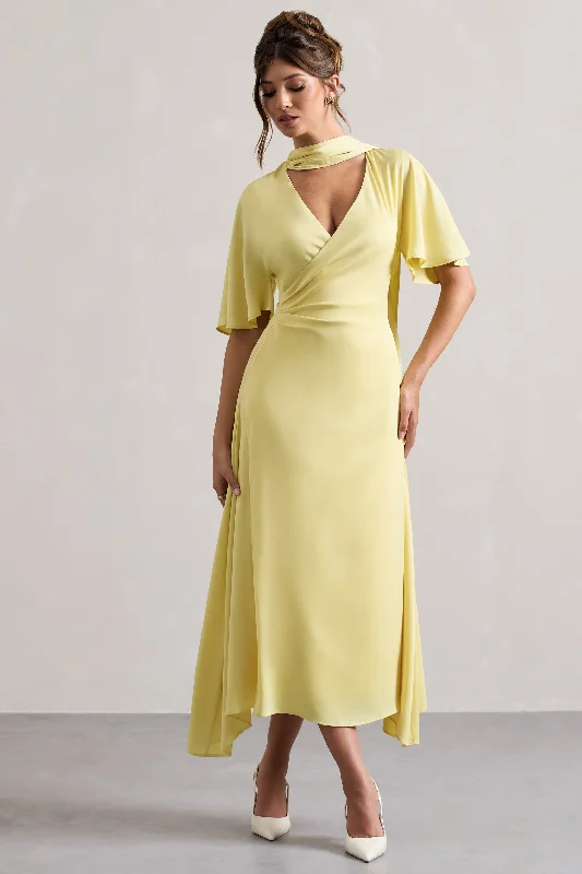 Pleated Women Dress with a Timeless and Elegant TexturePleated Women Dress with a Timeless and Elegant TextureLisette | Lemon Asymmetric Flutter-Sleeve Maxi Dress Pleated Women Dress with a Timeless and Elegant TexturePleated Women Dress with a Timeless and Elegant TextureLisette | Lemon Asymmetric Flutter-Sleeve Maxi Dress