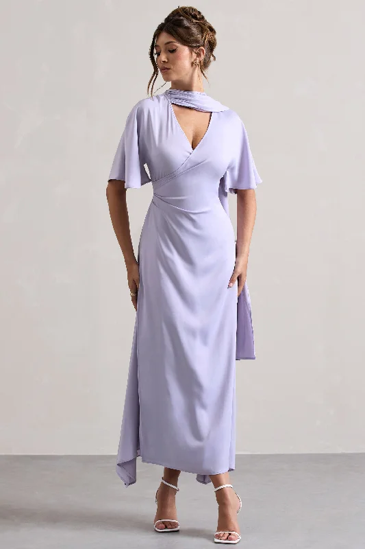 Mermaid - Style Women Dress with a Fitted Silhouette for Special OccasionsMermaid - Style Women Dress with a Fitted Silhouette for Special OccasionsLisette | Lilac Asymmetric Flutter-Sleeve Maxi Dress Mermaid - Style Women Dress with a Fitted Silhouette for Special OccasionsMermaid - Style Women Dress with a Fitted Silhouette for Special OccasionsLisette | Lilac Asymmetric Flutter-Sleeve Maxi Dress