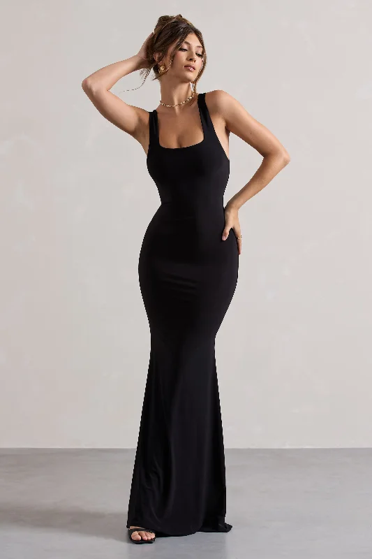 Plus Size Women Dress with a Flattering A - Line Cut for Comfort and StylePlus Size Women Dress with a Flattering A - Line Cut for Comfort and StyleMahina | Black Square-Neck Maxi Dress Plus Size Women Dress with a Flattering A - Line Cut for Comfort and StylePlus Size Women Dress with a Flattering A - Line Cut for Comfort and StyleMahina | Black Square-Neck Maxi Dress