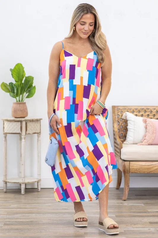 Shift Women Dress with a Simple and Classic Design for Everyday WearShift Women Dress with a Simple and Classic Design for Everyday WearPurple Multicolor Square Print Maxi Dress Shift Women Dress with a Simple and Classic Design for Everyday WearShift Women Dress with a Simple and Classic Design for Everyday WearPurple Multicolor Square Print Maxi Dress