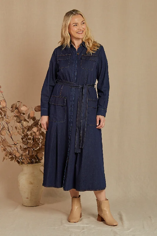 Pleated Women Dress with a Timeless and Elegant TexturePleated Women Dress with a Timeless and Elegant TextureRiver Chambray Pocket Dress in Dark Wash Pleated Women Dress with a Timeless and Elegant TexturePleated Women Dress with a Timeless and Elegant TextureRiver Chambray Pocket Dress in Dark Wash