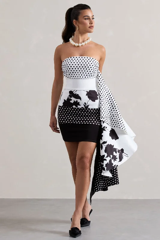 Plus Size Women Dress with a Flattering A - Line Cut for Comfort and StylePlus Size Women Dress with a Flattering A - Line Cut for Comfort and StyleVariety | Multi Print Bandeau Mini Dress With Ruffled Side Drape Plus Size Women Dress with a Flattering A - Line Cut for Comfort and StylePlus Size Women Dress with a Flattering A - Line Cut for Comfort and StyleVariety | Multi Print Bandeau Mini Dress With Ruffled Side Drape