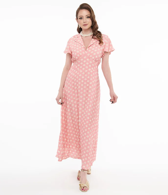 Off - the - Shoulder Women Dress for a Romantic and Feminine LookOff - the - Shoulder Women Dress for a Romantic and Feminine Look1930s Pink Daisy Salome Midi Dress Off - the - Shoulder Women Dress for a Romantic and Feminine LookOff - the - Shoulder Women Dress for a Romantic and Feminine Look1930s Pink Daisy Salome Midi Dress