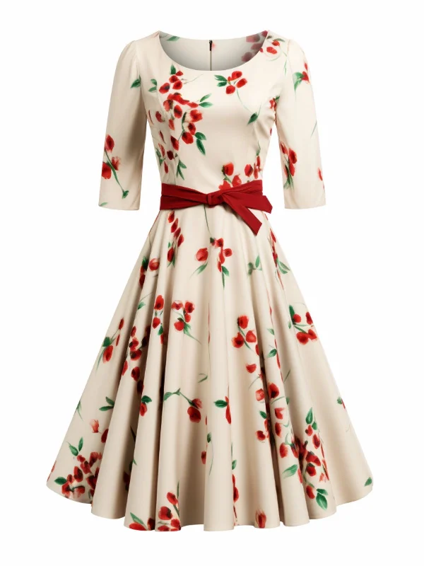 Sleeveless Women Dress in Bright Colors for Summer PartiesSleeveless Women Dress in Bright Colors for Summer PartiesBeige 1950s Floral Half Sleeve Belted Dress Sleeveless Women Dress in Bright Colors for Summer PartiesSleeveless Women Dress in Bright Colors for Summer PartiesBeige 1950s Floral Half Sleeve Belted Dress