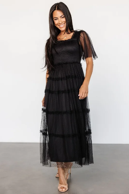 Lace - Embellished Women Dress for an Elegant and Sophisticated AppearanceLace - Embellished Women Dress for an Elegant and Sophisticated AppearanceBexley Tulle Dress | Black
