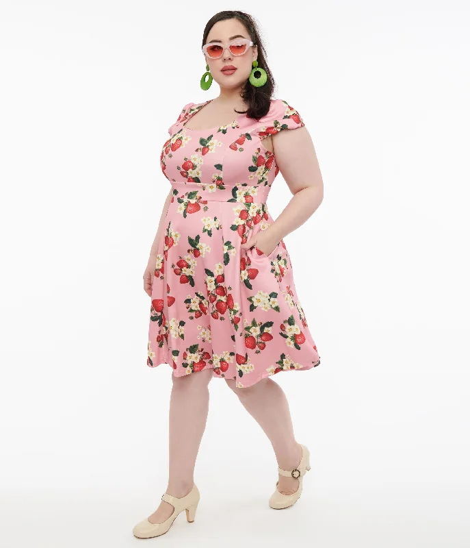 Strapless Women Dress with a Built - in Bra for Comfort and SupportStrapless Women Dress with a Built - in Bra for Comfort and SupportDolly & Dotty 1950s Pink Strawberry Print Claudia Swing Dress Strapless Women Dress with a Built - in Bra for Comfort and SupportStrapless Women Dress with a Built - in Bra for Comfort and SupportDolly & Dotty 1950s Pink Strawberry Print Claudia Swing Dress