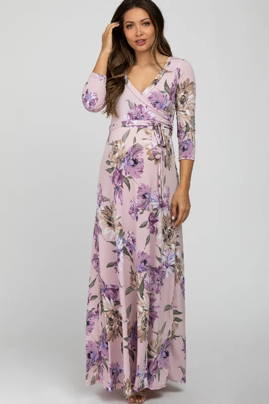 Mini Women Dress with a Short Hem for a Young and Trendy Style Mini Women Dress with a Short Hem for a Young and Trendy Style Lavender Floral Maternity Wrap Maxi Dress