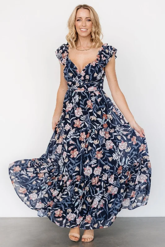 Strapless Women Dress with a Built - in Bra for Comfort and SupportStrapless Women Dress with a Built - in Bra for Comfort and SupportMartina Maxi Dress | Navy Multi Strapless Women Dress with a Built - in Bra for Comfort and SupportStrapless Women Dress with a Built - in Bra for Comfort and SupportMartina Maxi Dress | Navy Multi