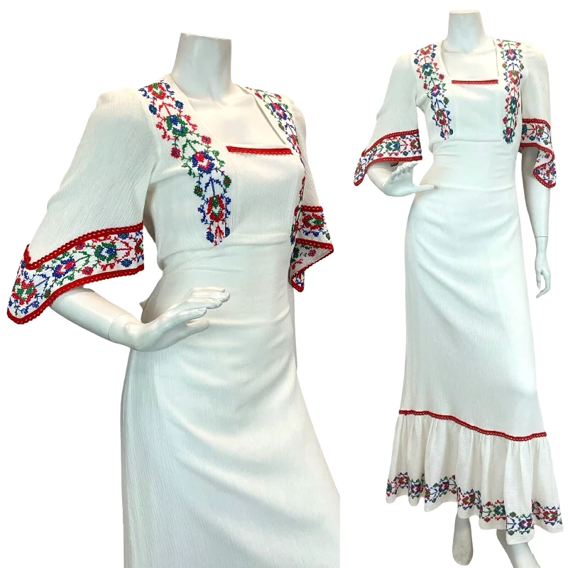 Wrap - Style Women Dress with Adjustable Fit for All Body Types Wrap - Style Women Dress with Adjustable Fit for All Body Types VTG 70S COTTAGECORE EMBROIDERED FLORAL FESTIVAL RED WHITE BLUE MAXI DRESS 8 10 Wrap - Style Women Dress with Adjustable Fit for All Body Types Wrap - Style Women Dress with Adjustable Fit for All Body Types VTG 70S COTTAGECORE EMBROIDERED FLORAL FESTIVAL RED WHITE BLUE MAXI DRESS 8 10