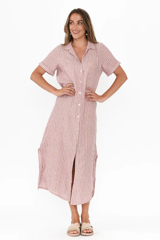 Strapless Women Dress with a Built - in Bra for Comfort and SupportStrapless Women Dress with a Built - in Bra for Comfort and SupportAries Beige Stripe Linen Shirt Dress Strapless Women Dress with a Built - in Bra for Comfort and SupportStrapless Women Dress with a Built - in Bra for Comfort and SupportAries Beige Stripe Linen Shirt Dress