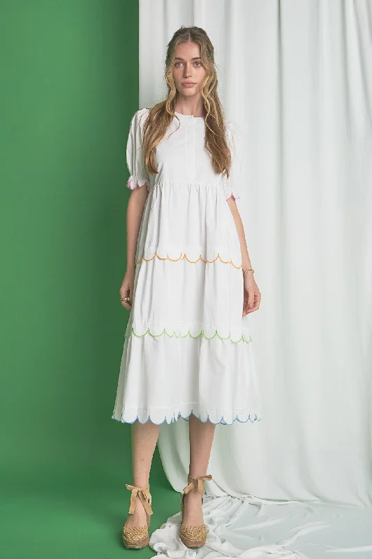 Mermaid - Style Women Dress with a Fitted Silhouette for Special OccasionsMermaid - Style Women Dress with a Fitted Silhouette for Special OccasionsScalloped Edge Midi Dress Mermaid - Style Women Dress with a Fitted Silhouette for Special OccasionsMermaid - Style Women Dress with a Fitted Silhouette for Special OccasionsScalloped Edge Midi Dress