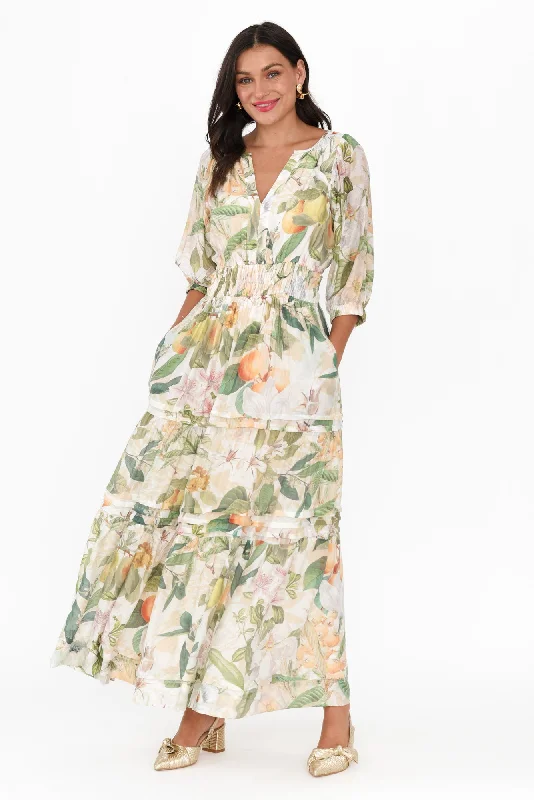 Strapless Women Dress with a Built - in Bra for Comfort and SupportStrapless Women Dress with a Built - in Bra for Comfort and SupportEliana Natural Floral Tiered Dress Strapless Women Dress with a Built - in Bra for Comfort and SupportStrapless Women Dress with a Built - in Bra for Comfort and SupportEliana Natural Floral Tiered Dress