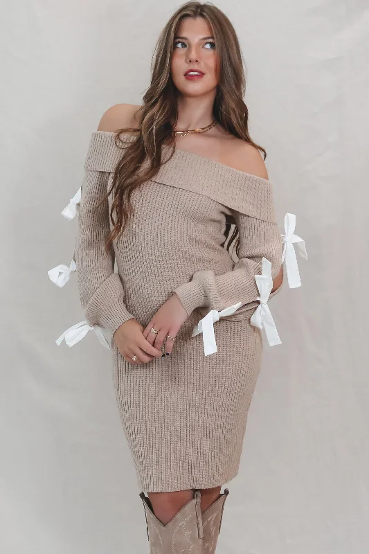 Sheath Women Dress with a Tailored Fit for a Professional LookSheath Women Dress with a Tailored Fit for a Professional LookGot A Crush On You Taupe Knit Off The Shoulder Bow Dress Sheath Women Dress with a Tailored Fit for a Professional LookSheath Women Dress with a Tailored Fit for a Professional LookGot A Crush On You Taupe Knit Off The Shoulder Bow Dress