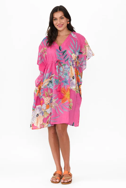 Strapless Women Dress with a Built - in Bra for Comfort and SupportStrapless Women Dress with a Built - in Bra for Comfort and SupportIsabel Pink Bird Cotton Kaftan Strapless Women Dress with a Built - in Bra for Comfort and SupportStrapless Women Dress with a Built - in Bra for Comfort and SupportIsabel Pink Bird Cotton Kaftan