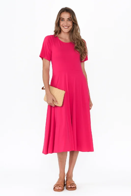 Long - Sleeve Women Dress in Velvet for a Luxurious Winter LookLong - Sleeve Women Dress in Velvet for a Luxurious Winter LookJasmine Raspberry Bamboo Pocket Dress