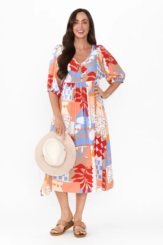 Off - the - Shoulder Women Dress for a Romantic and Feminine LookOff - the - Shoulder Women Dress for a Romantic and Feminine LookKacey Orange Mosaic Button Dress Off - the - Shoulder Women Dress for a Romantic and Feminine LookOff - the - Shoulder Women Dress for a Romantic and Feminine LookKacey Orange Mosaic Button Dress