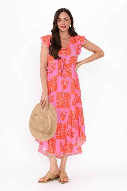 Plus Size Women Dress with a Flattering A - Line Cut for Comfort and StylePlus Size Women Dress with a Flattering A - Line Cut for Comfort and StyleLibby Pink Ripple Midi Dress Plus Size Women Dress with a Flattering A - Line Cut for Comfort and StylePlus Size Women Dress with a Flattering A - Line Cut for Comfort and StyleLibby Pink Ripple Midi Dress