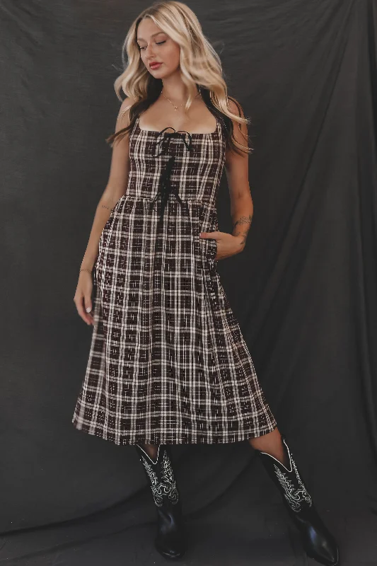 Wrap - Style Women Dress with Adjustable Fit for All Body TypesWrap - Style Women Dress with Adjustable Fit for All Body TypesPretty And Proper Plaid Burgundy Bow Midi Dress Wrap - Style Women Dress with Adjustable Fit for All Body TypesWrap - Style Women Dress with Adjustable Fit for All Body TypesPretty And Proper Plaid Burgundy Bow Midi Dress