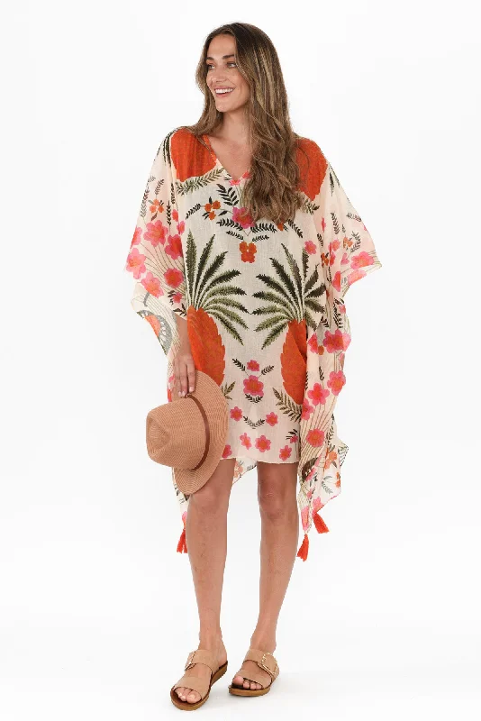 Wrap - Style Women Dress with Adjustable Fit for All Body TypesWrap - Style Women Dress with Adjustable Fit for All Body TypesStella Orange Tropical Cotton Kaftan Wrap - Style Women Dress with Adjustable Fit for All Body TypesWrap - Style Women Dress with Adjustable Fit for All Body TypesStella Orange Tropical Cotton Kaftan