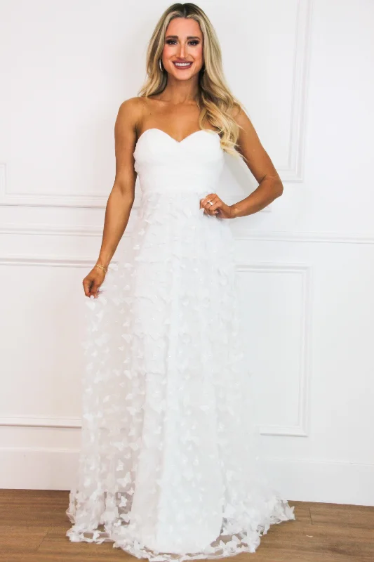 Ball Gown Women Dress with a Full Skirt for a Princess - like LookBall Gown Women Dress with a Full Skirt for a Princess - like LookButterfly Kisses Strapless Applique Maxi Dress: White Ball Gown Women Dress with a Full Skirt for a Princess - like LookBall Gown Women Dress with a Full Skirt for a Princess - like LookButterfly Kisses Strapless Applique Maxi Dress: White
