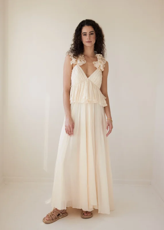 Ball Gown Women Dress with a Full Skirt for a Princess - like LookBall Gown Women Dress with a Full Skirt for a Princess - like LookLena Maxi | Cream